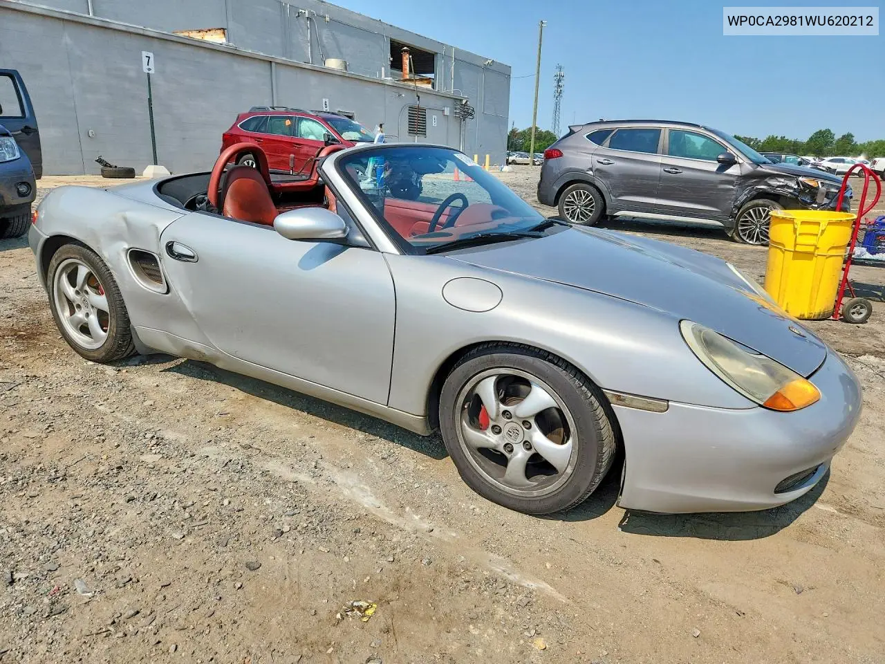 1998 Porsche Boxster VIN: WP0CA2981WU620212 Lot: 61248386
