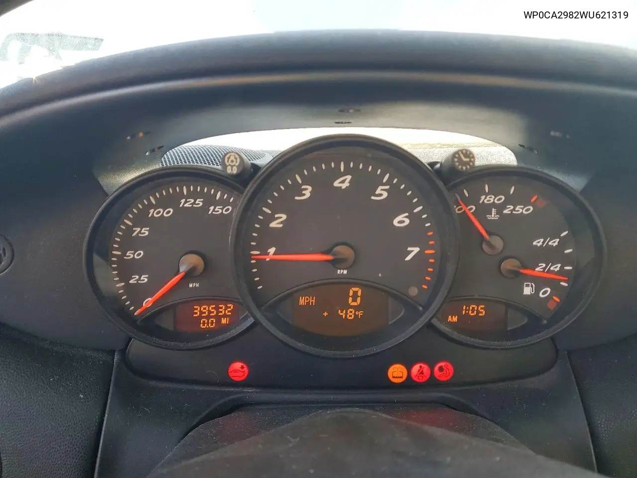1998 Porsche Boxster VIN: WP0CA2982WU621319 Lot: 74738465