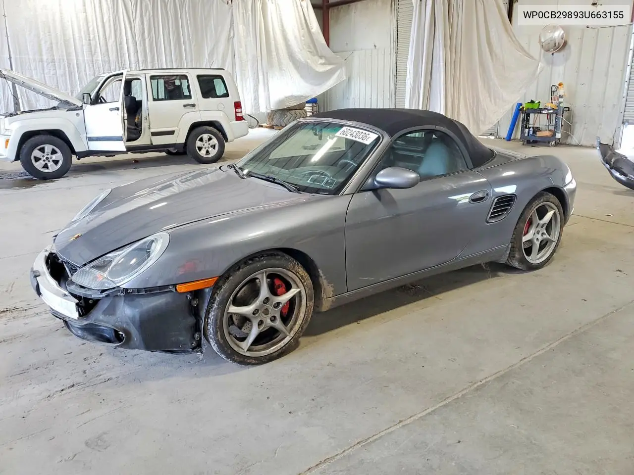2003 Porsche Boxster S VIN: WP0CB29893U663155 Lot: 60243036