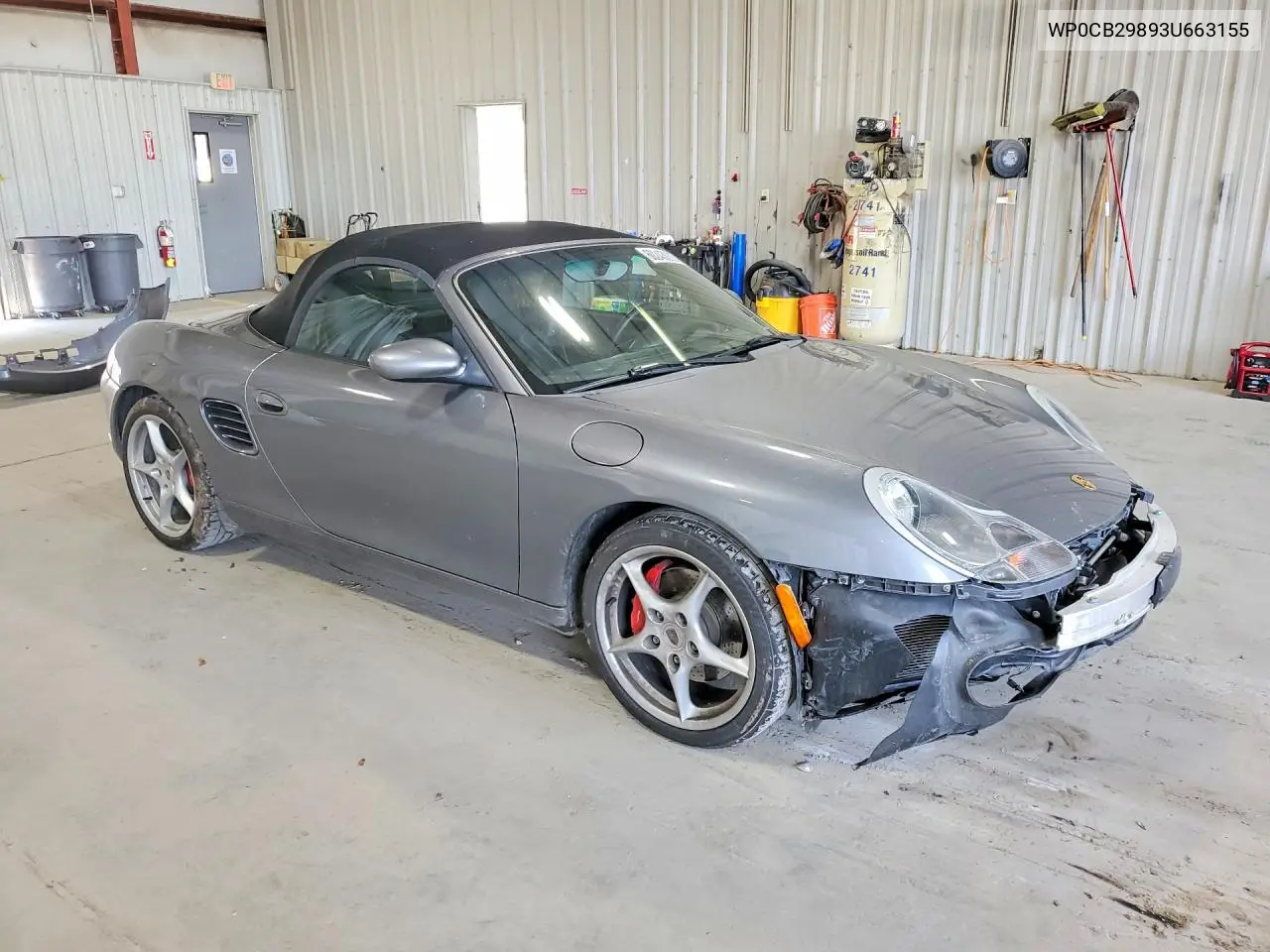 2003 Porsche Boxster S VIN: WP0CB29893U663155 Lot: 60243036