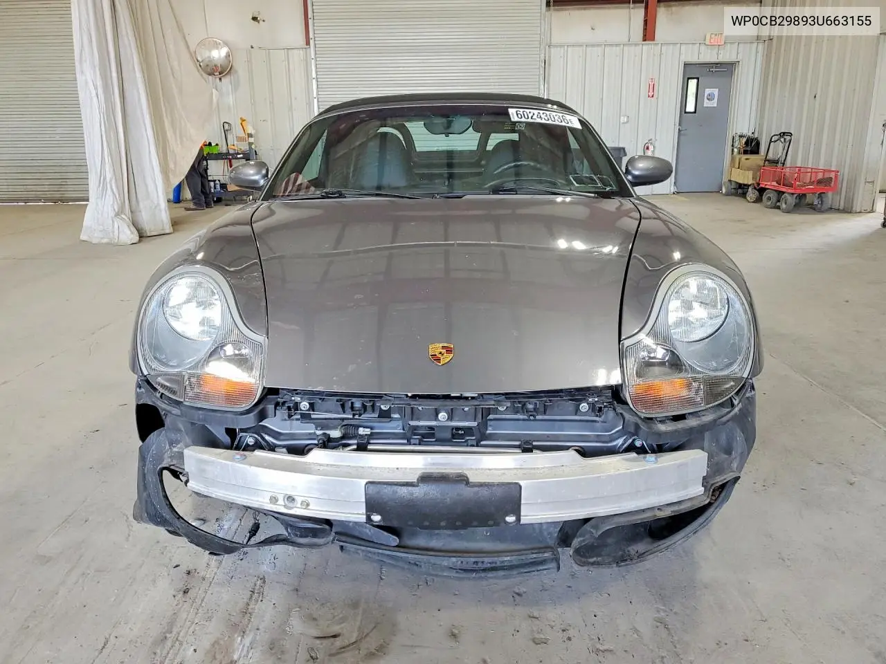 2003 Porsche Boxster S VIN: WP0CB29893U663155 Lot: 60243036