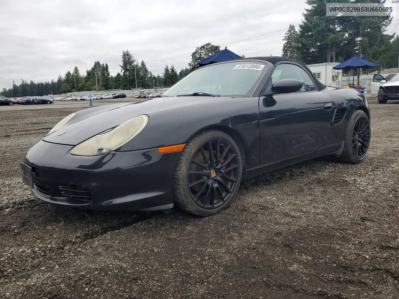 2003 Porsche Boxster S VIN: WP0CB29853U660625 Lot: 61613996