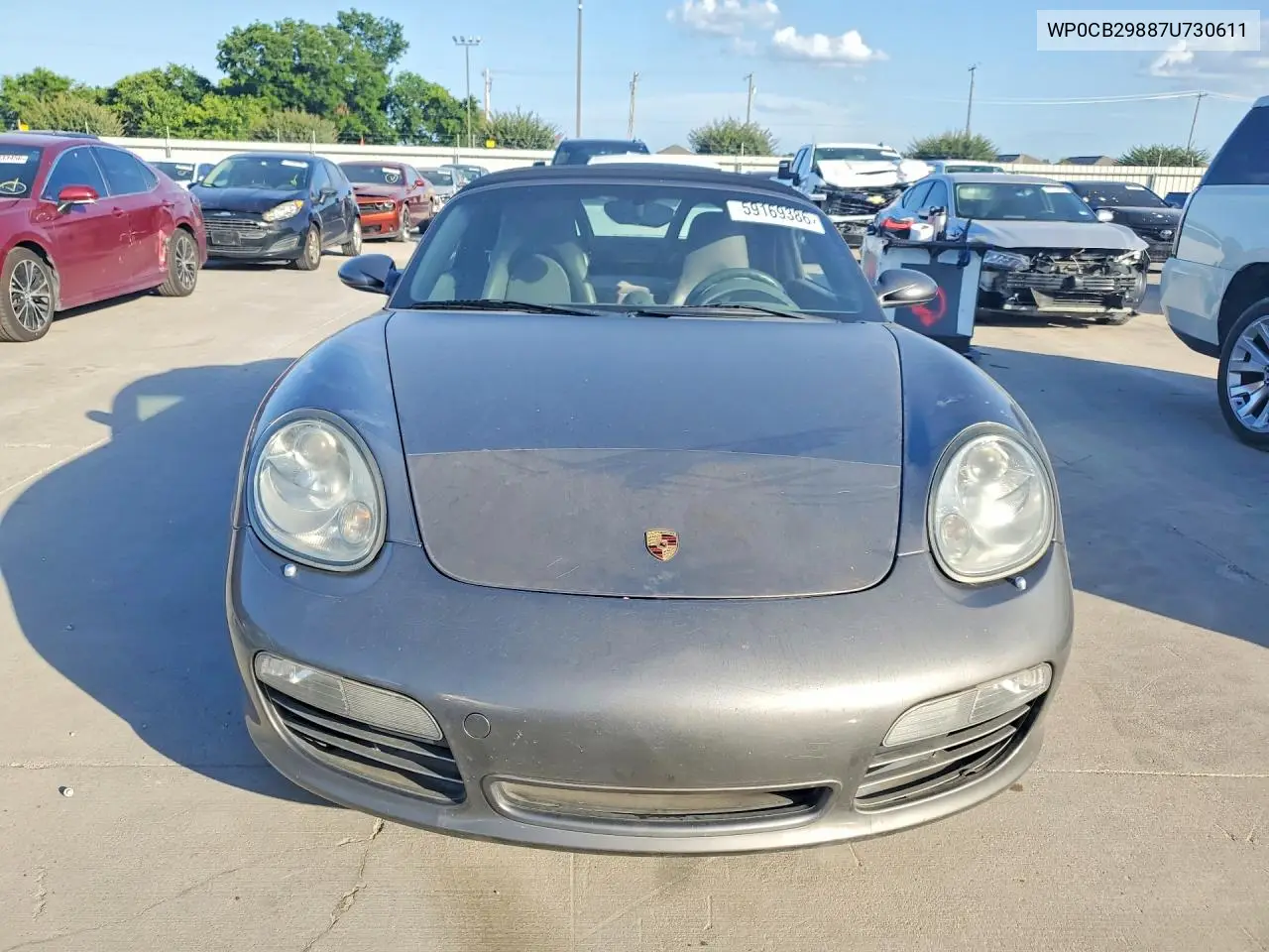 2007 Porsche Boxster S VIN: WP0CB29887U730611 Lot: 59169386