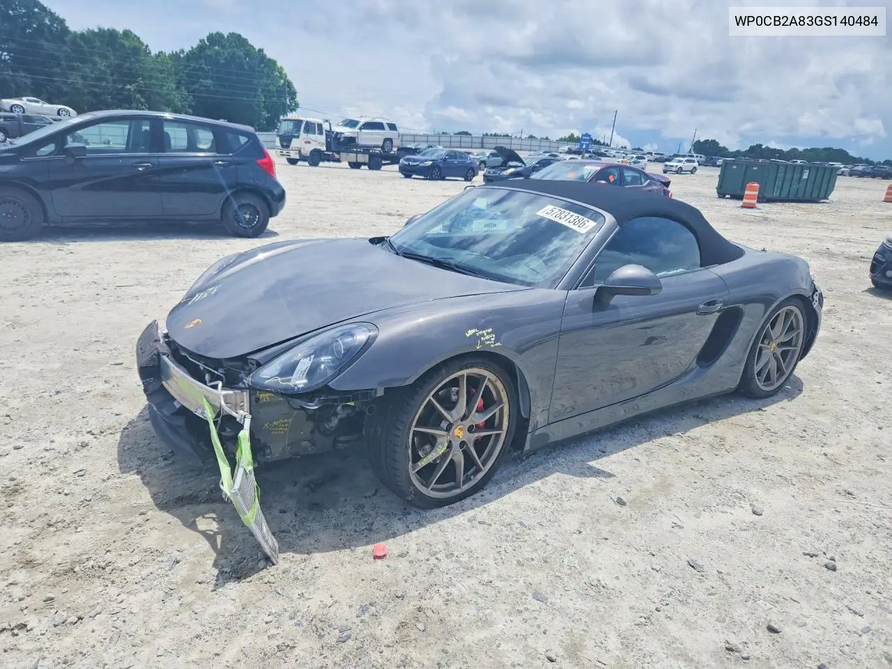 2016 Porsche Boxster VIN: WP0CB2A83GS140484 Lot: 57831386