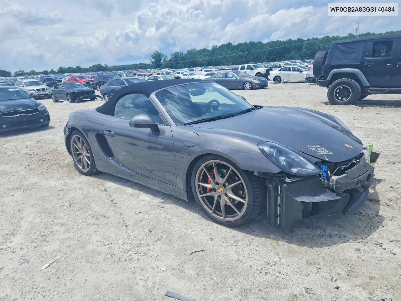 2016 Porsche Boxster VIN: WP0CB2A83GS140484 Lot: 57831386