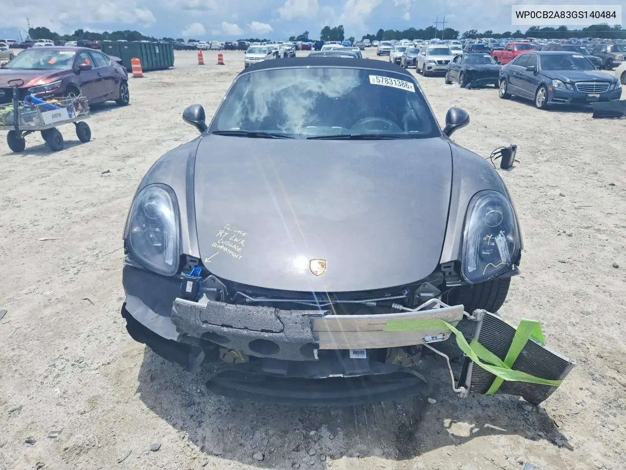 2016 Porsche Boxster VIN: WP0CB2A83GS140484 Lot: 57831386
