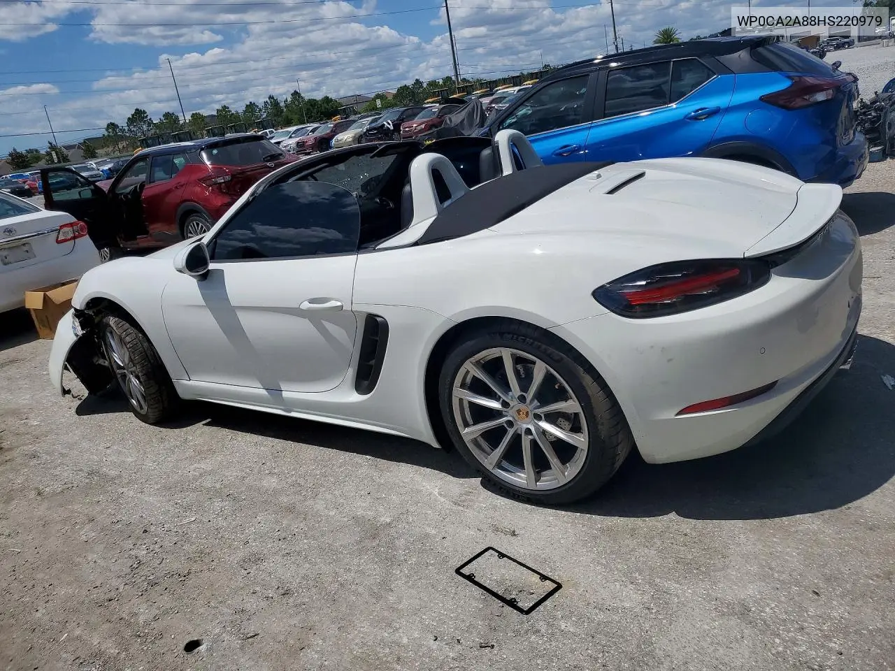 2017 Porsche Boxster VIN: WP0CA2A88HS220979 Lot: 51662796