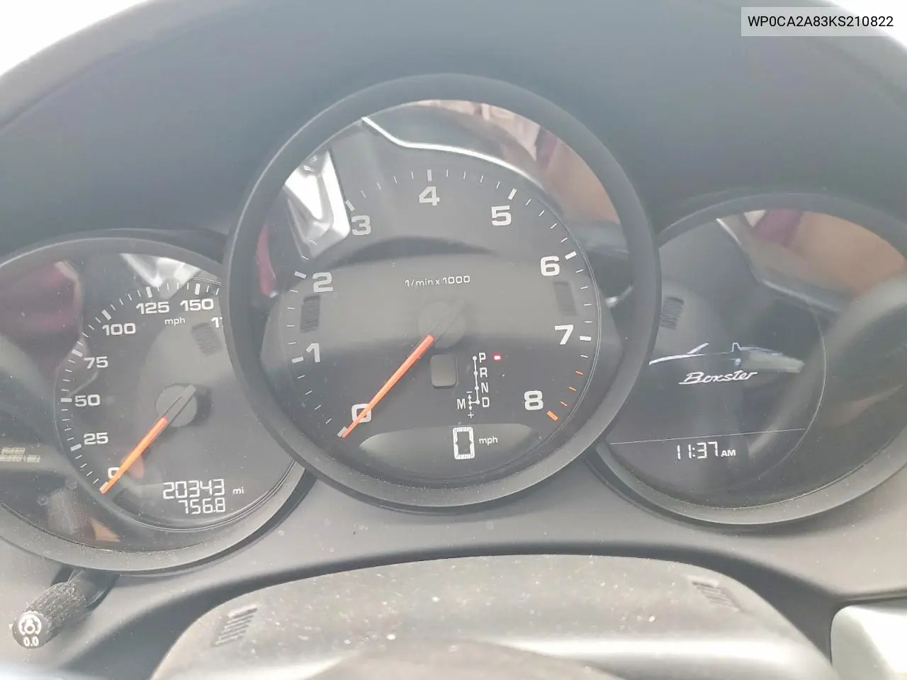 2019 Porsche Boxster Base VIN: WP0CA2A83KS210822 Lot: 54010296