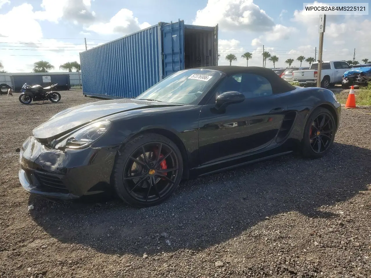 2021 Porsche Boxster S VIN: WP0CB2A84MS225121 Lot: 57376986