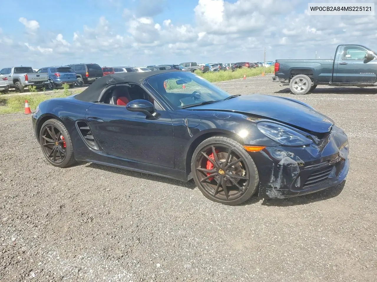 2021 Porsche Boxster S VIN: WP0CB2A84MS225121 Lot: 57376986