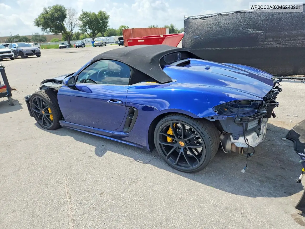2021 Porsche Boxster Spyder VIN: WP0CC2A8XMS240221 Lot: 61367176