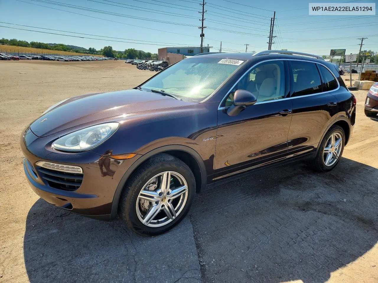 2014 Porsche Cayenne S Hybrid VIN: WP1AE2A22ELA51294 Lot: 60876056