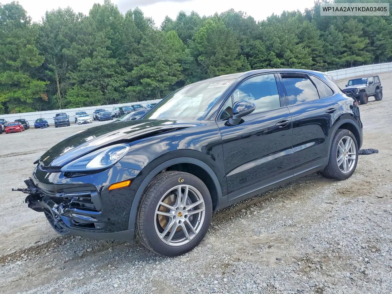 2019 Porsche Cayenne VIN: WP1AA2AY1KDA03405 Lot: 61231196