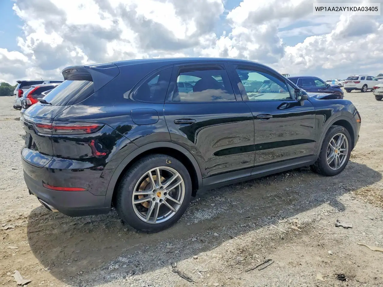 2019 Porsche Cayenne VIN: WP1AA2AY1KDA03405 Lot: 61231196