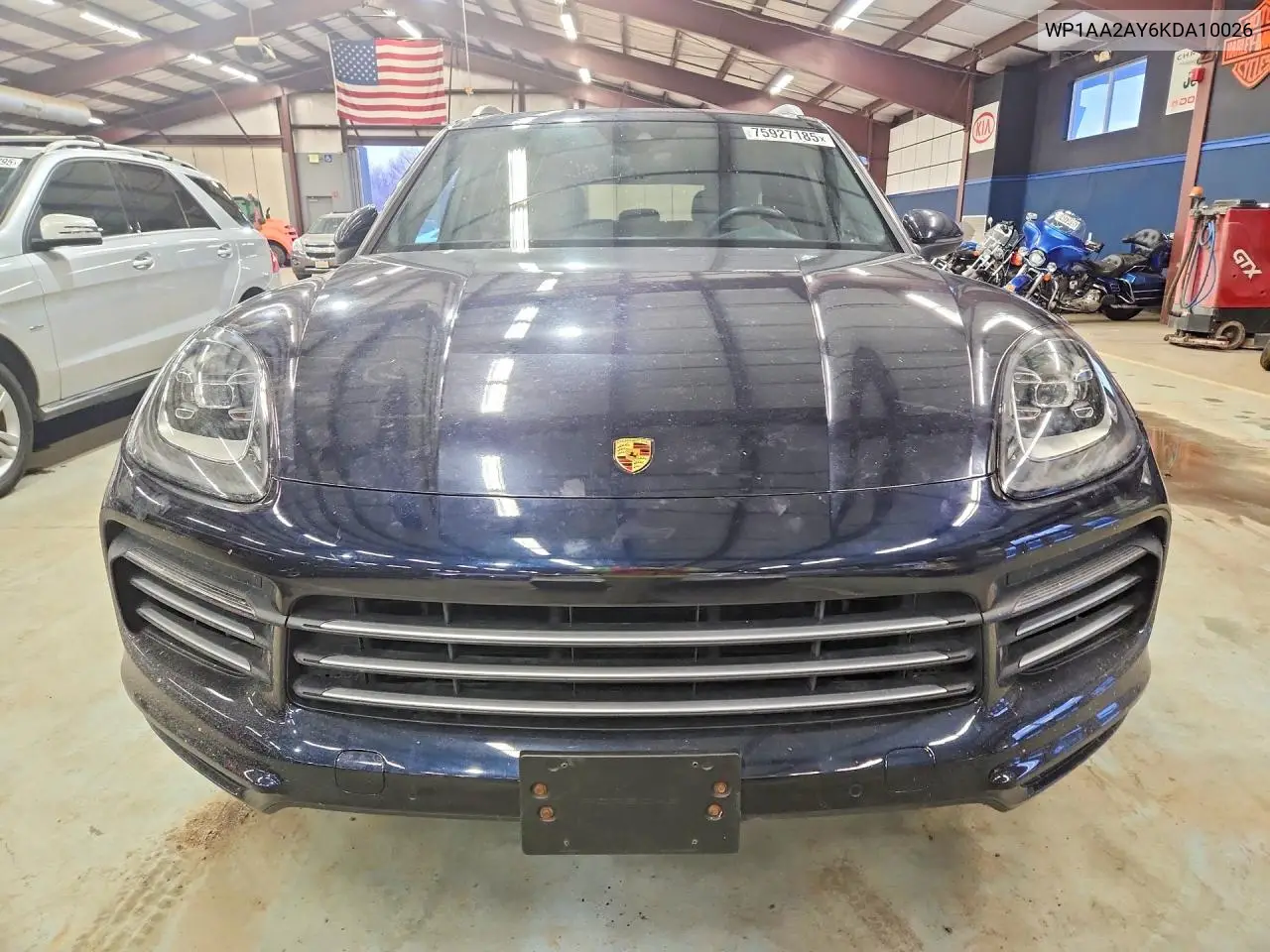 2019 Porsche Cayenne VIN: WP1AA2AY6KDA10026 Lot: 75927185