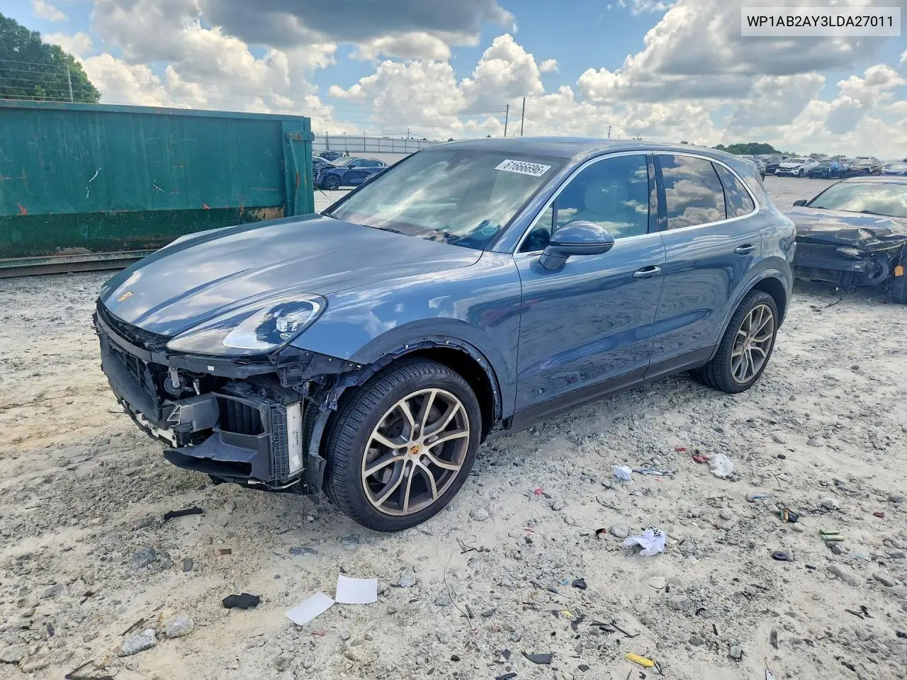 2020 Porsche Cayenne S VIN: WP1AB2AY3LDA27011 Lot: 61666696