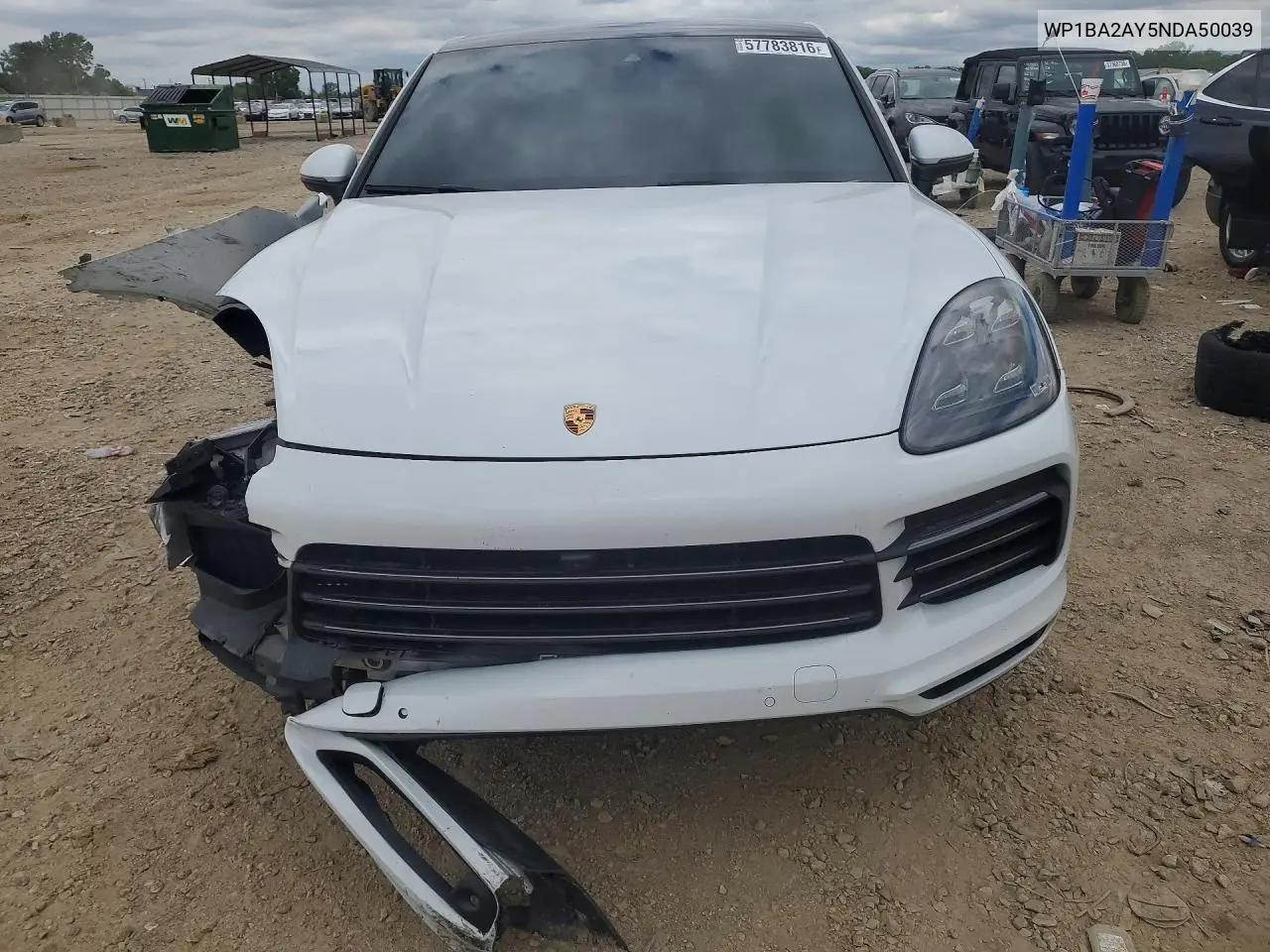 2022 Porsche Cayenne Coupe VIN: WP1BA2AY5NDA50039 Lot: 57783816