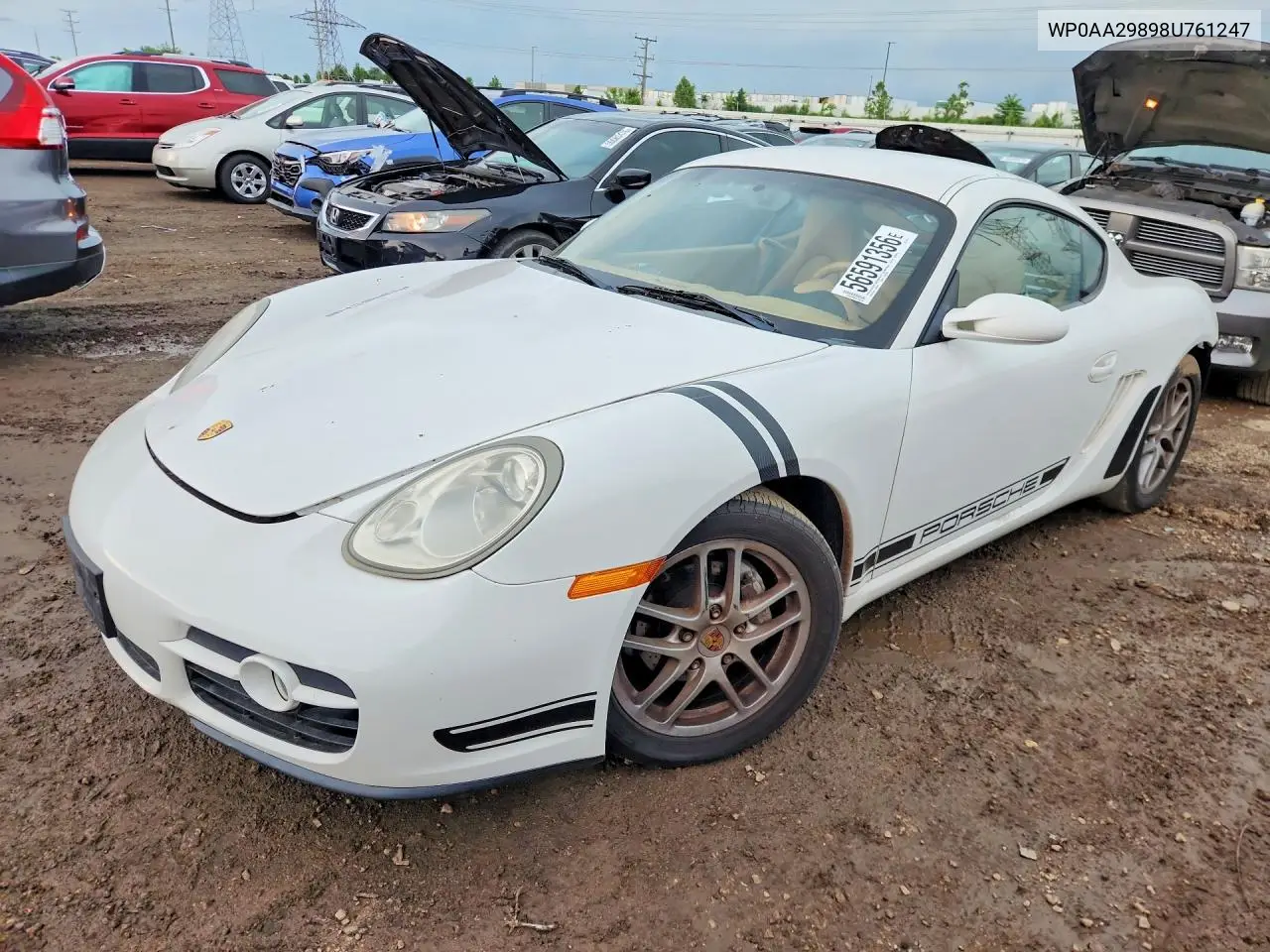 2008 Porsche Cayman VIN: WP0AA29898U761247 Lot: 56591356