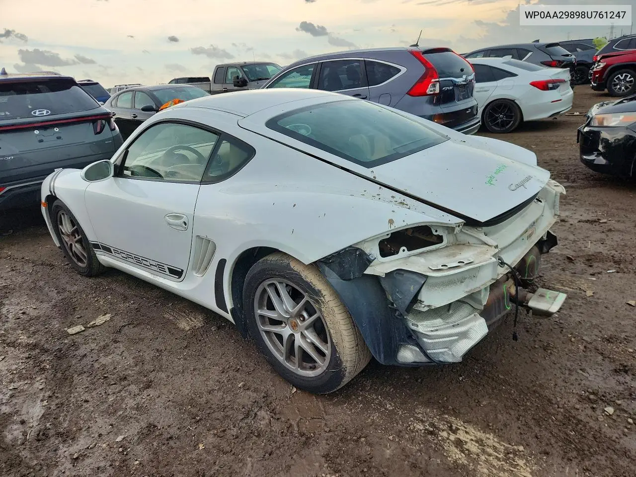 2008 Porsche Cayman VIN: WP0AA29898U761247 Lot: 56591356