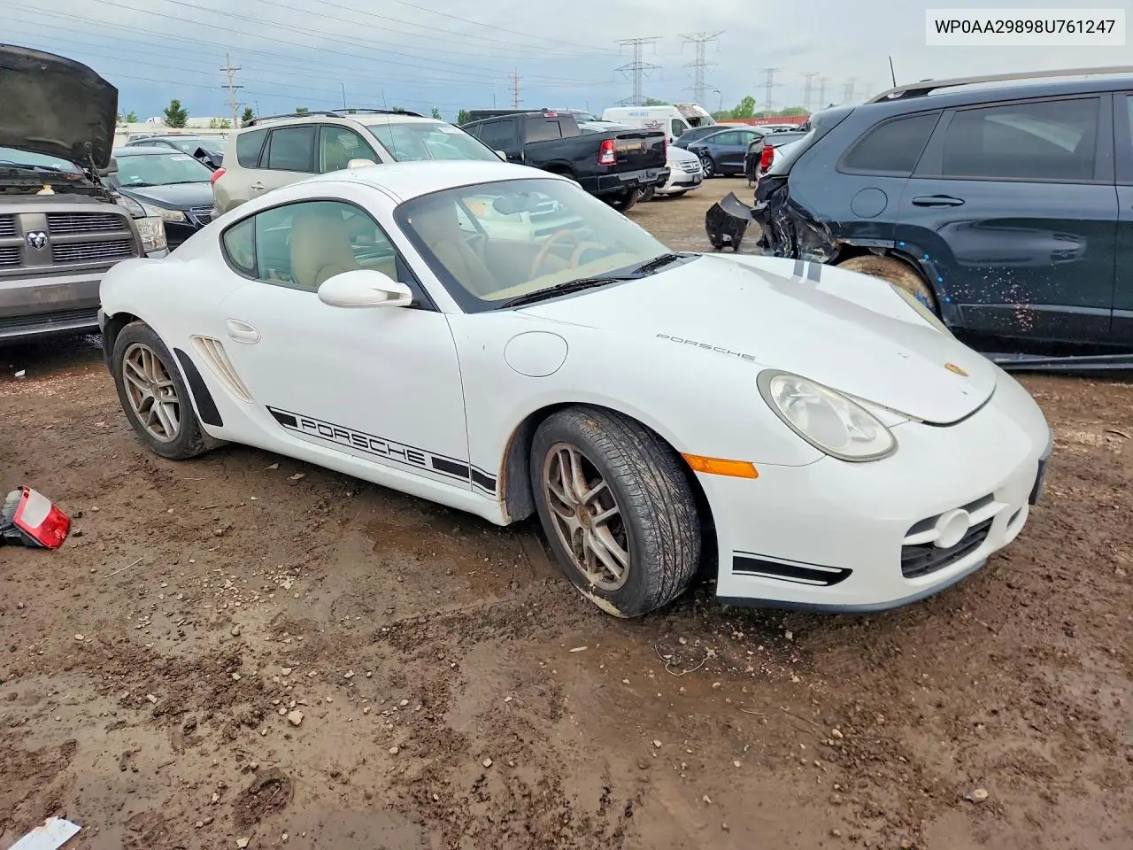 2008 Porsche Cayman VIN: WP0AA29898U761247 Lot: 56591356