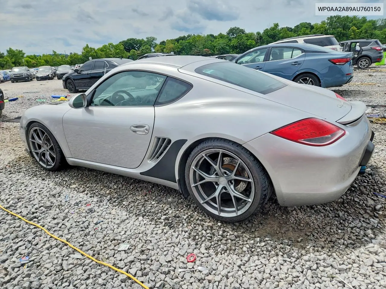 2010 Porsche Cayman VIN: WP0AA2A89AU760150 Lot: 57345006