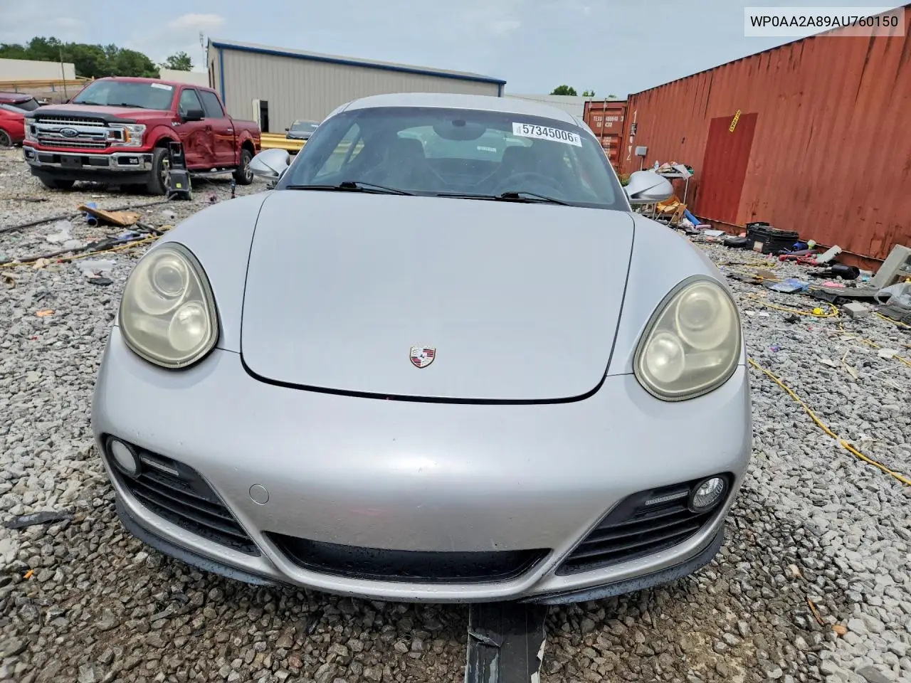 2010 Porsche Cayman VIN: WP0AA2A89AU760150 Lot: 57345006