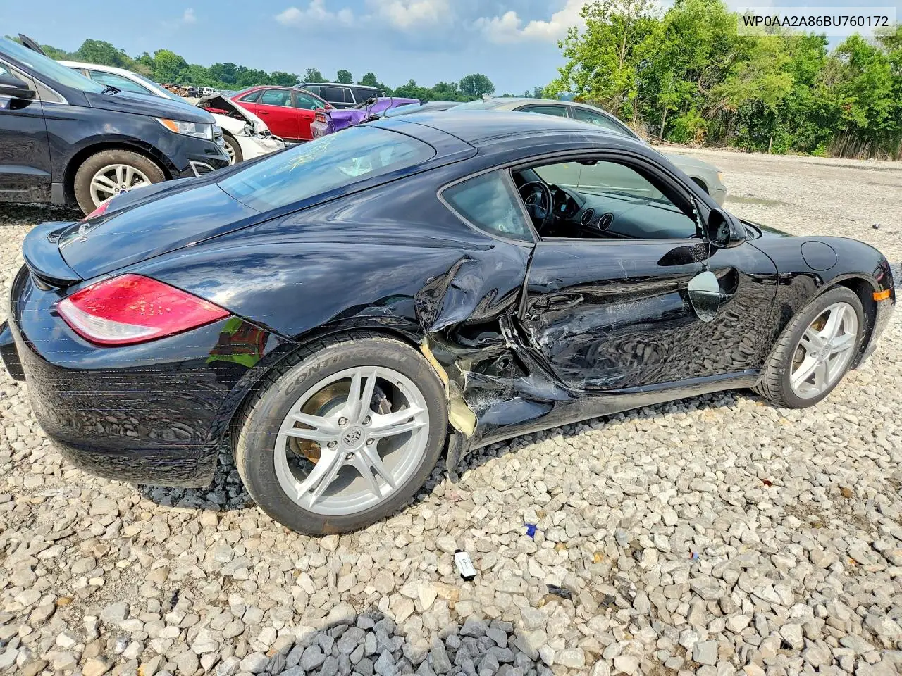 2011 Porsche Cayman VIN: WP0AA2A86BU760172 Lot: 59388716