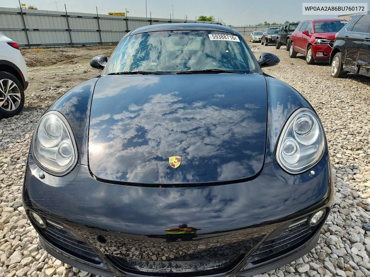 2011 Porsche Cayman VIN: WP0AA2A86BU760172 Lot: 59388716