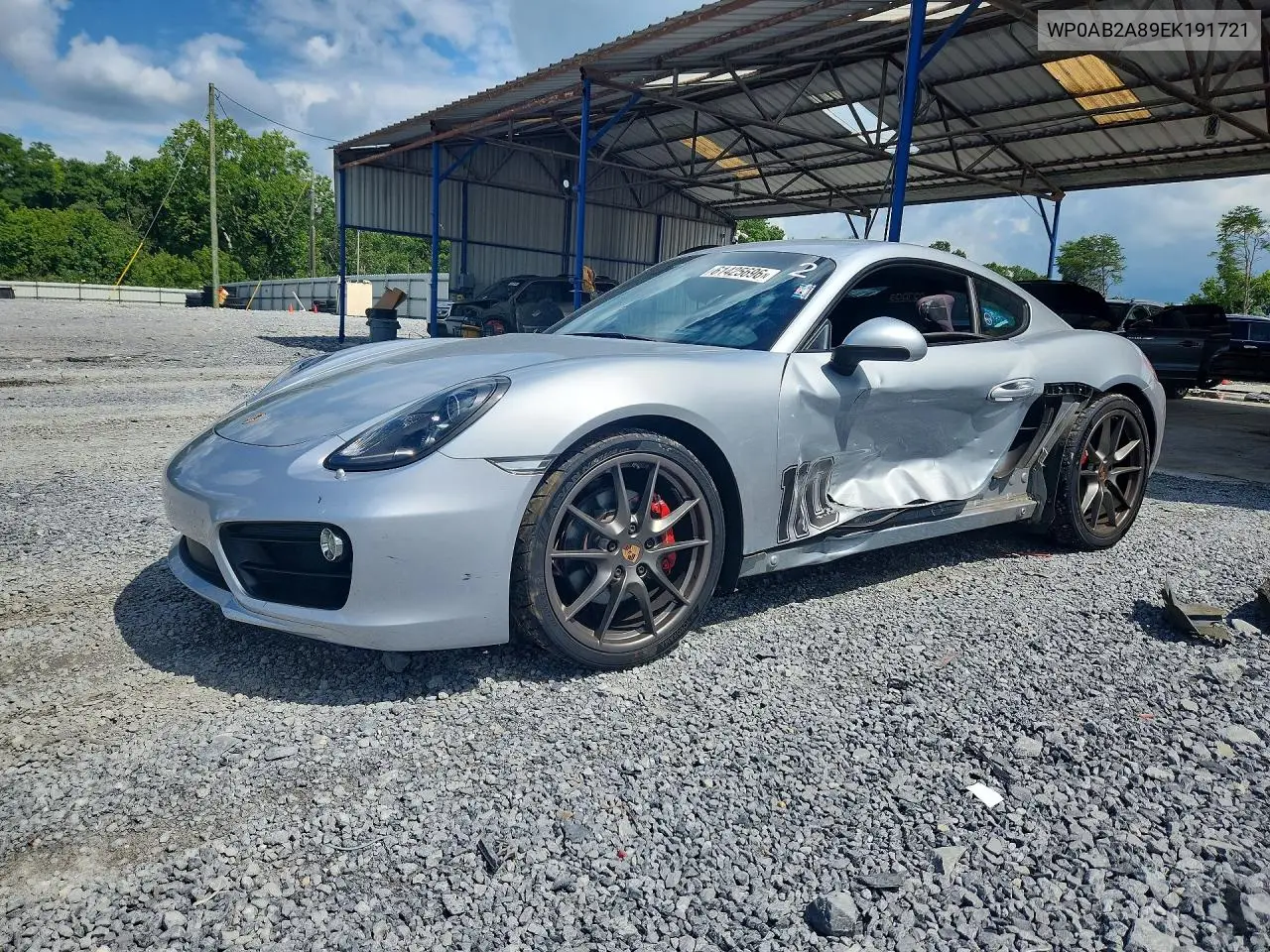 2014 Porsche Cayman VIN: WP0AB2A89EK191721 Lot: 61425696