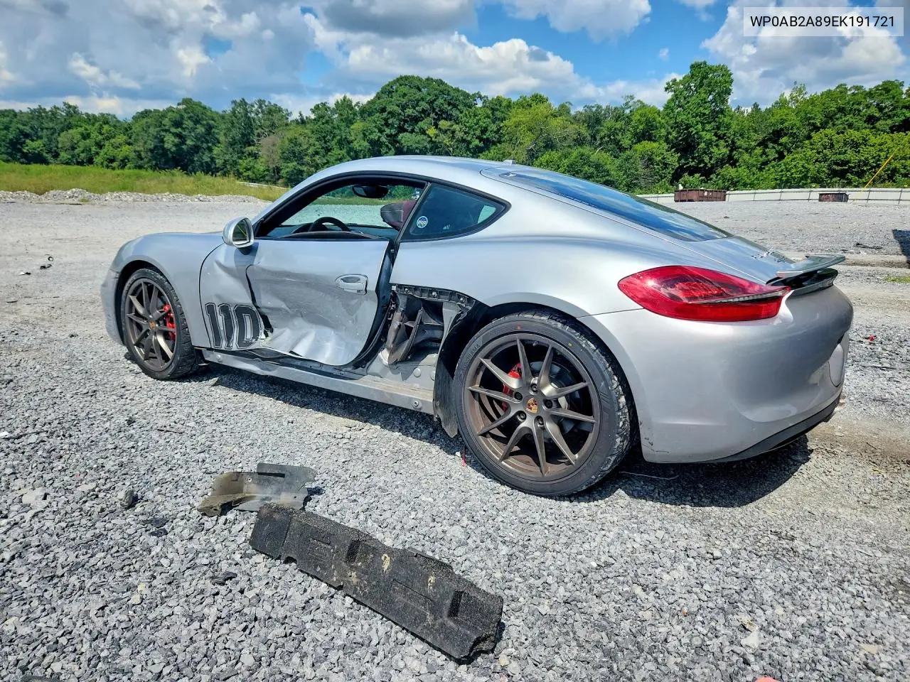 2014 Porsche Cayman VIN: WP0AB2A89EK191721 Lot: 61425696