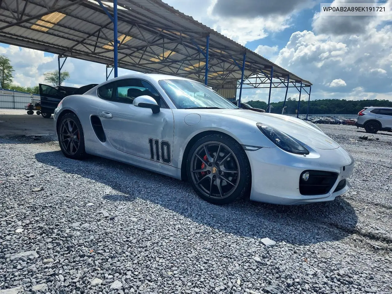 2014 Porsche Cayman VIN: WP0AB2A89EK191721 Lot: 61425696