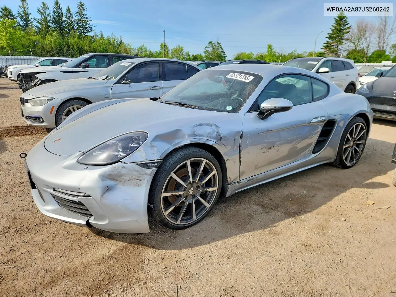 2018 Porsche Cayman VIN: WP0AA2A87JS260242 Lot: 55221786