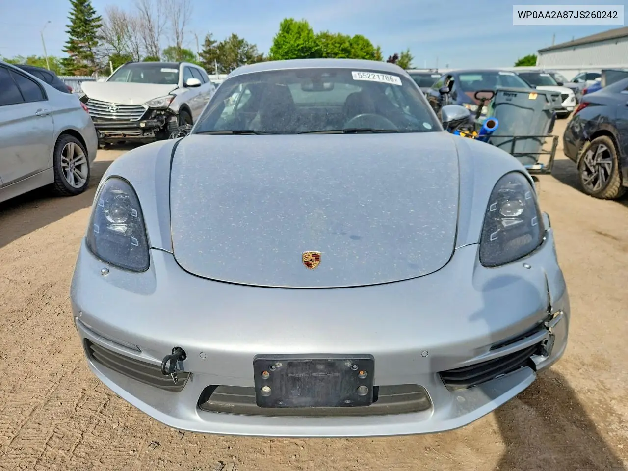 2018 Porsche Cayman VIN: WP0AA2A87JS260242 Lot: 55221786