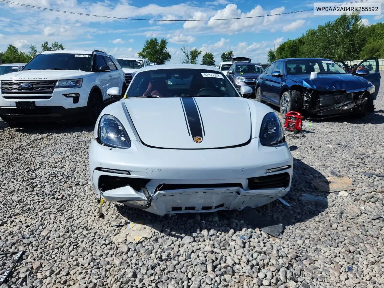 2024 Porsche Cayman Base VIN: WP0AA2A84RK255592 Lot: 57877536