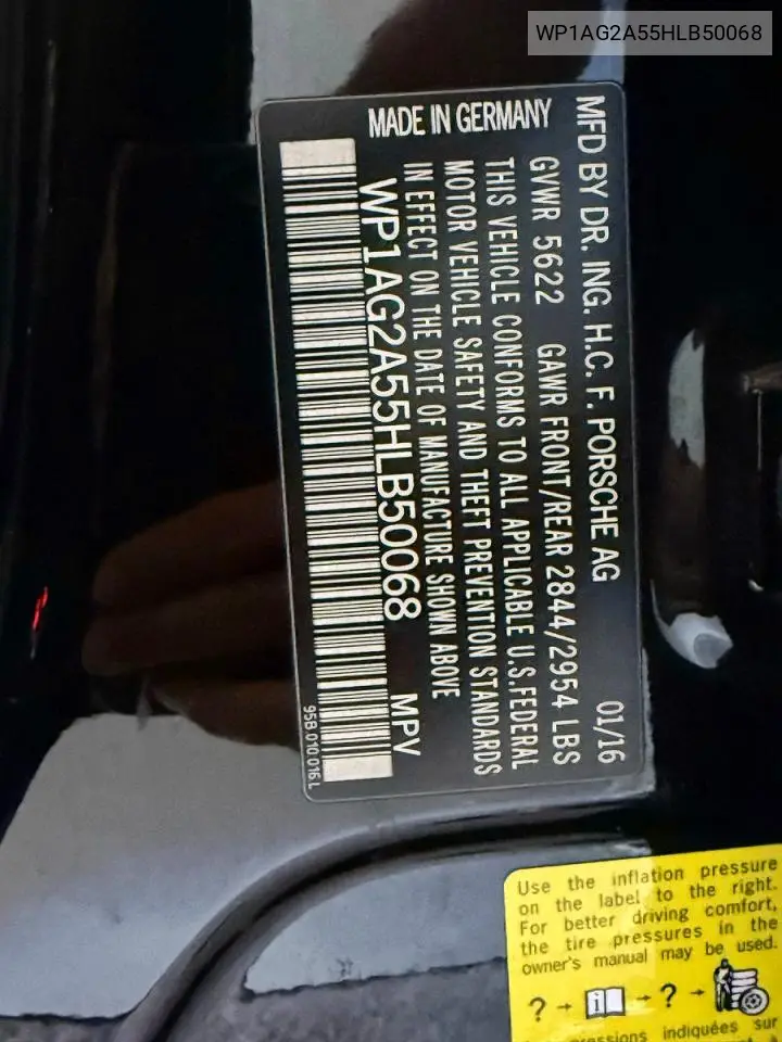 2017 Porsche Macan Gts VIN: WP1AG2A55HLB50068 Lot: 55989806