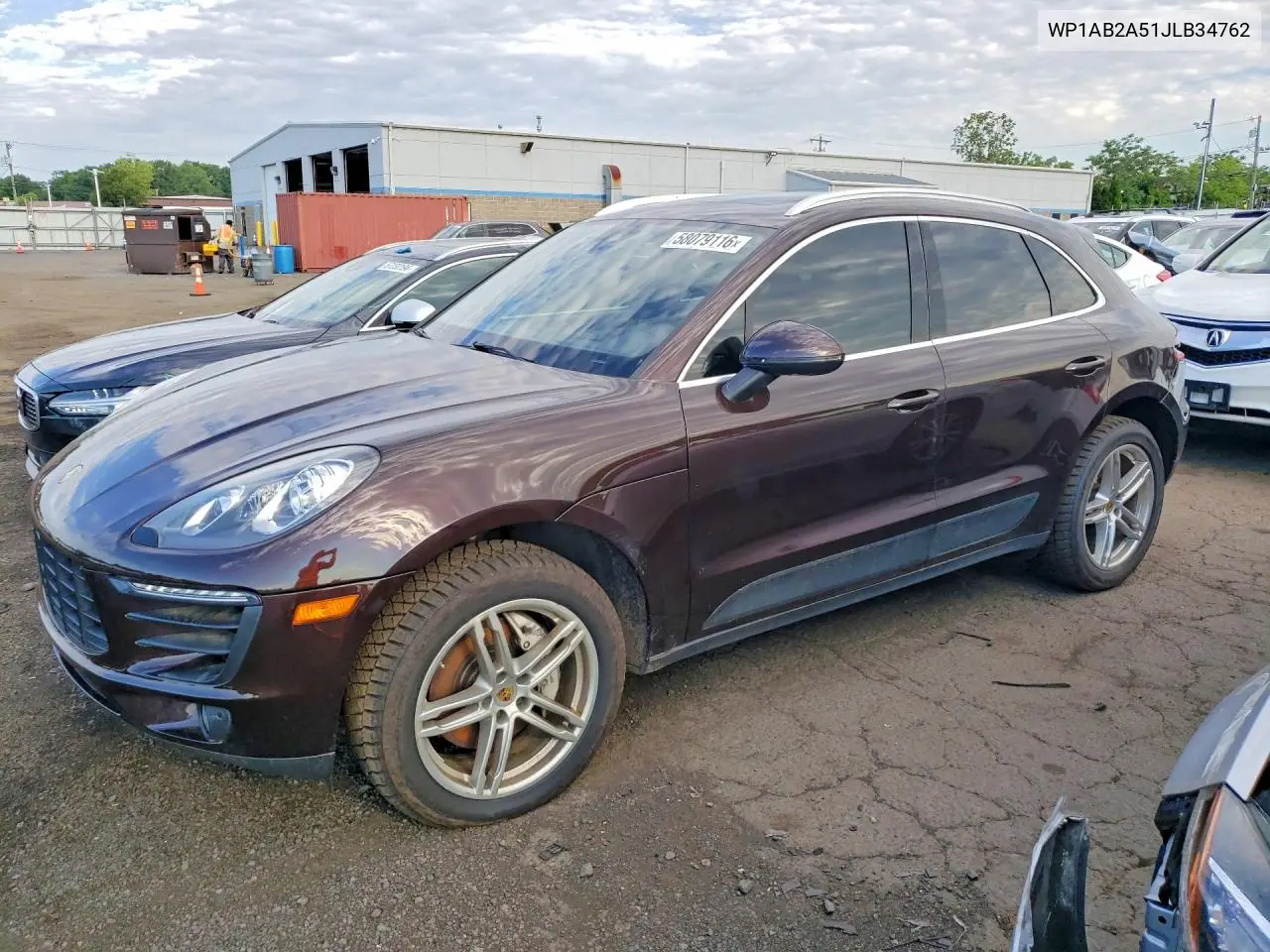 2018 Porsche Macan S VIN: WP1AB2A51JLB34762 Lot: 58079116