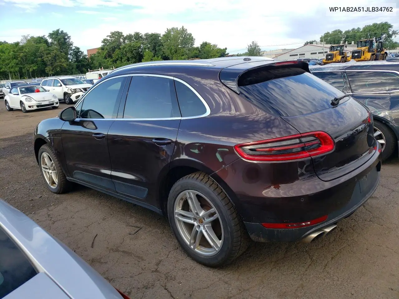 2018 Porsche Macan S VIN: WP1AB2A51JLB34762 Lot: 58079116