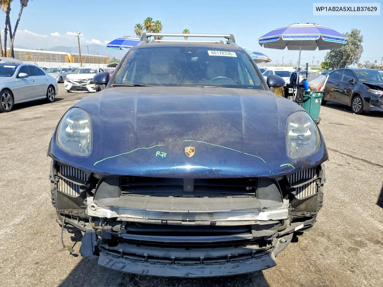 2020 Porsche Macan S VIN: WP1AB2A5XLLB37629 Lot: 60178336