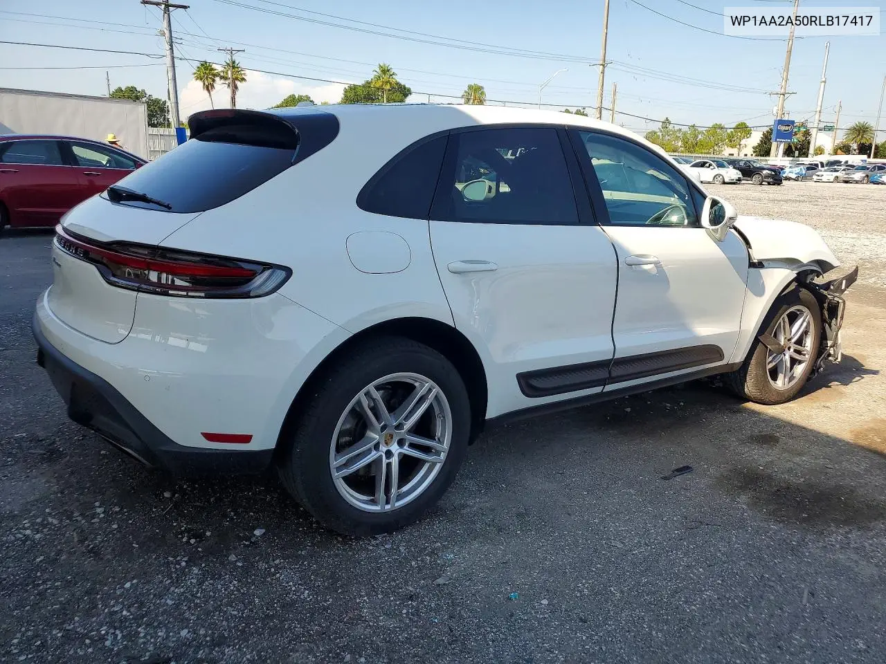 2024 Porsche Macan Base VIN: WP1AA2A50RLB17417 Lot: 59048026