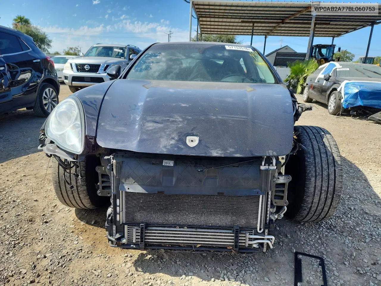 2011 Porsche Panamera S VIN: WP0AB2A77BL060753 Lot: 57153516