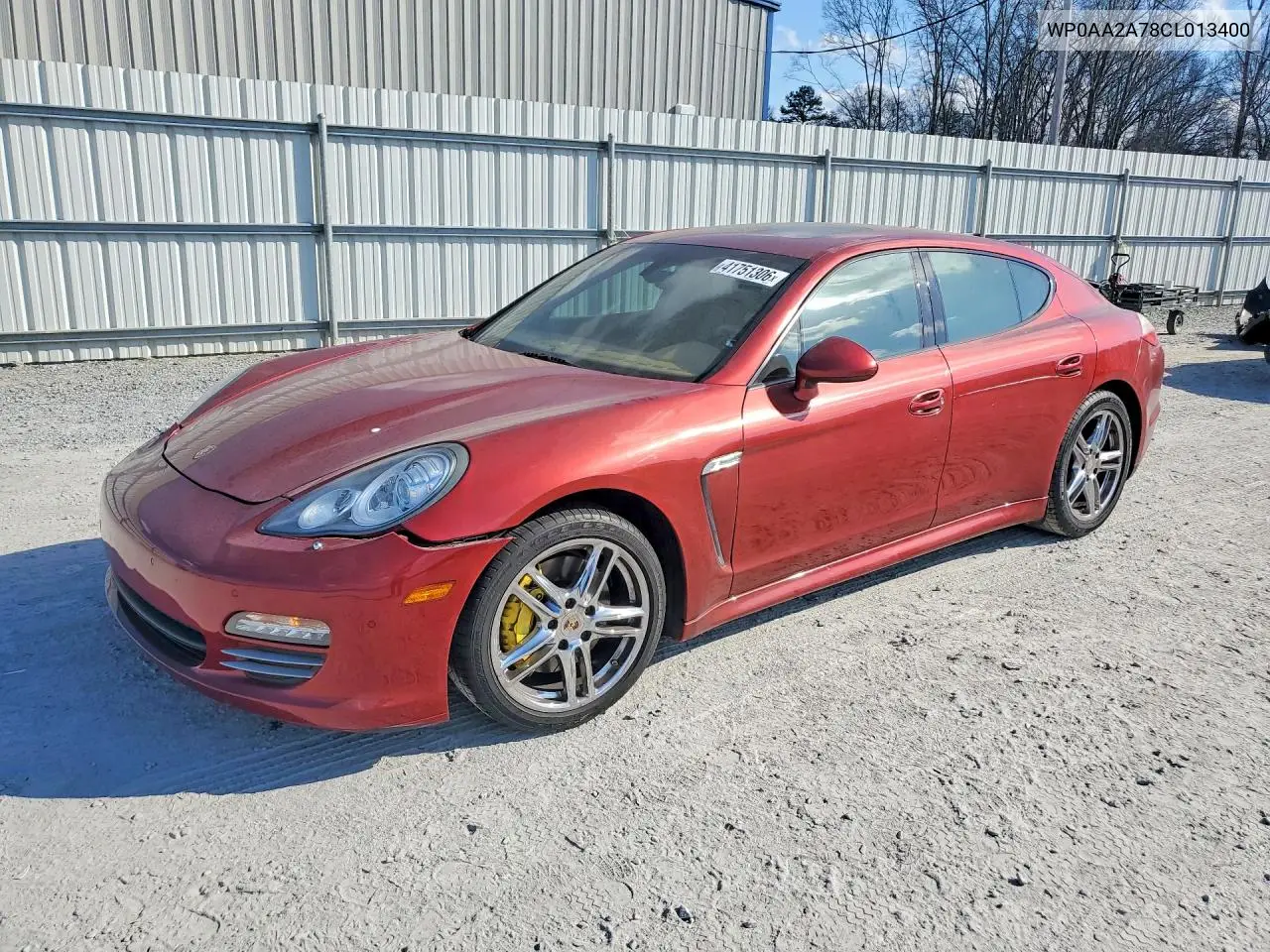 2012 Porsche Panamera 2 VIN: WP0AA2A78CL013400 Lot: 41751306