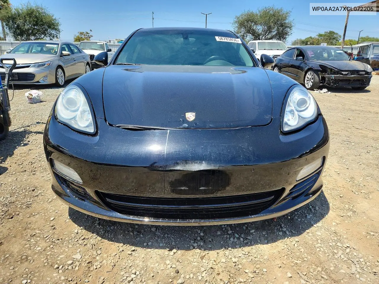 2012 Porsche Panamera 2 VIN: WP0AA2A7XCL072206 Lot: 58785856