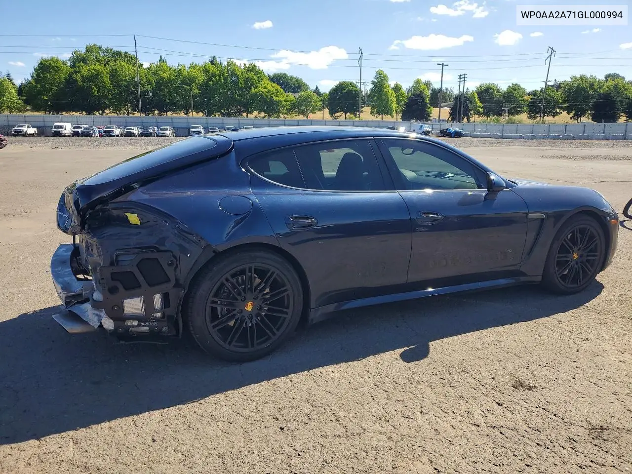 2016 Porsche Panamera 2 VIN: WP0AA2A71GL000994 Lot: 55467276
