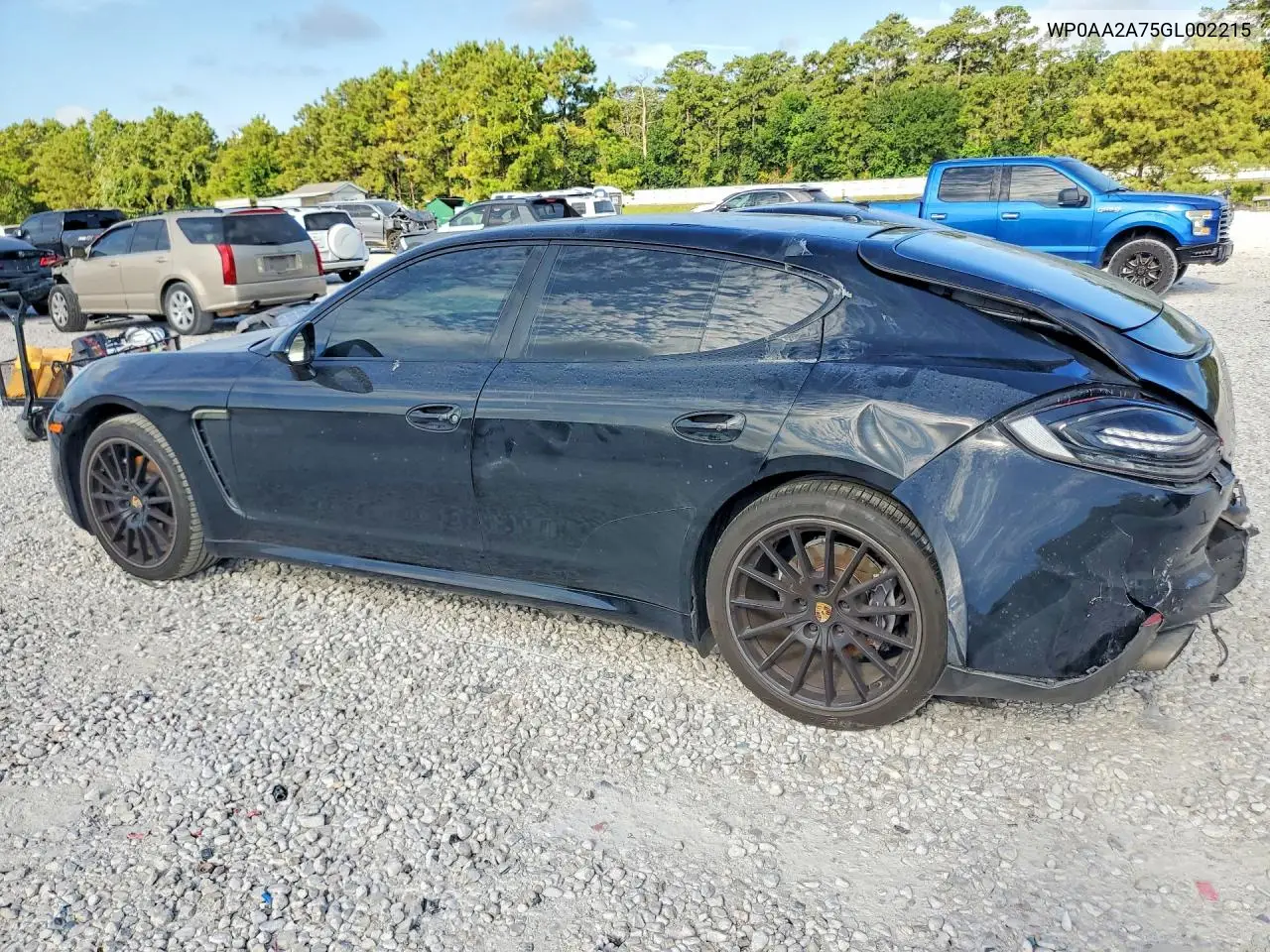 2016 Porsche Panamera 2 VIN: WP0AA2A75GL002215 Lot: 60877986