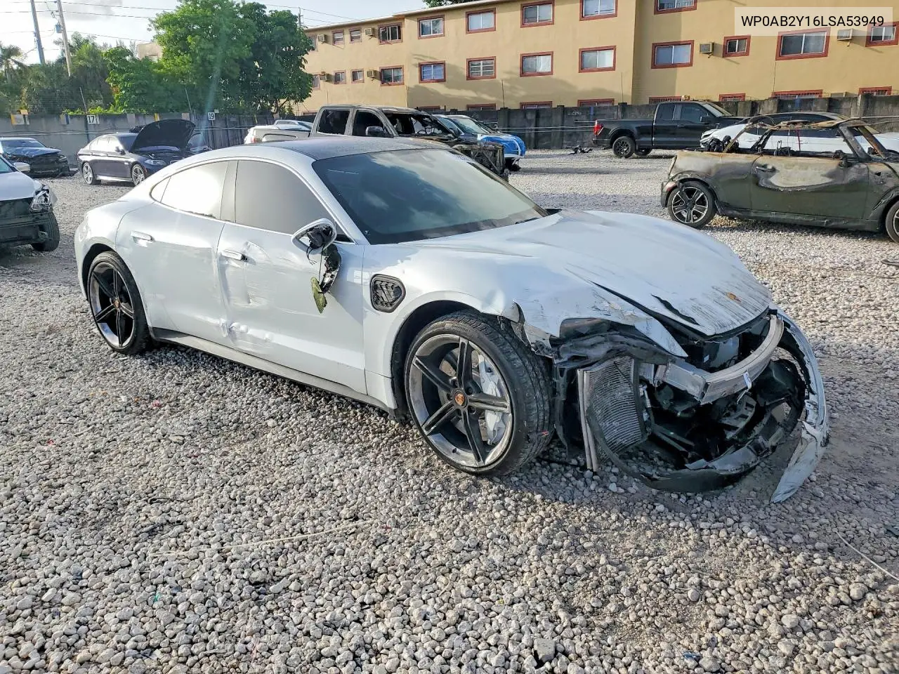 2020 Porsche Taycan 4S VIN: WP0AB2Y16LSA53949 Lot: 59883666