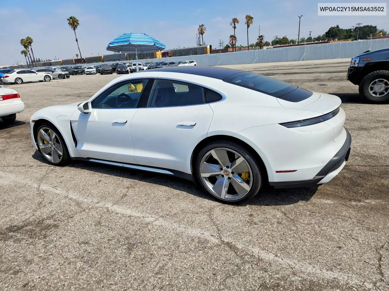 2021 Porsche Taycan Turbo VIN: WP0AC2Y15MSA63502 Lot: 55358726