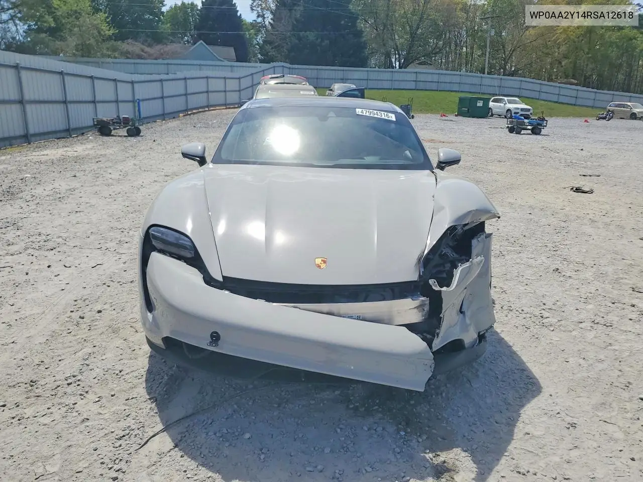 2024 Porsche Taycan VIN: WP0AA2Y14RSA12618 Lot: 47994316