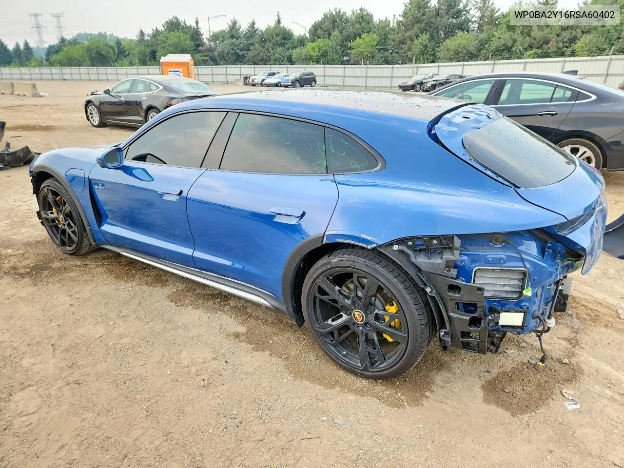 2024 Porsche Taycan Cross Turismo 4 VIN: WP0BA2Y16RSA60402 Lot: 60944096