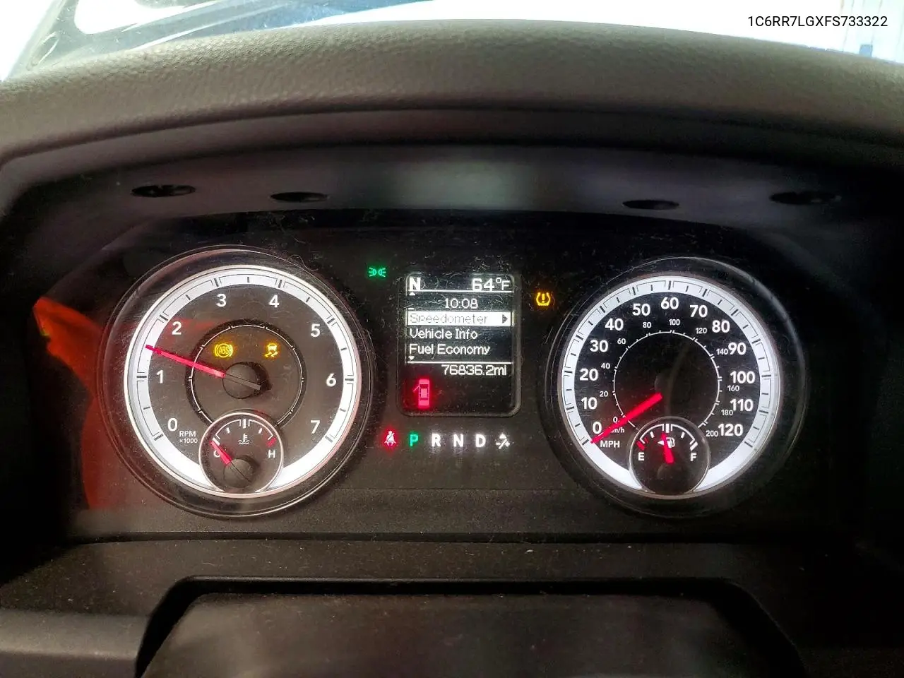 2015 Ram 1500 Slt VIN: 1C6RR7LGXFS733322 Lot: 62131666