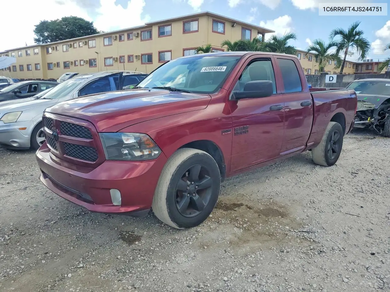 2018 Ram 1500 St VIN: 1C6RR6FT4JS244751 Lot: 62086646